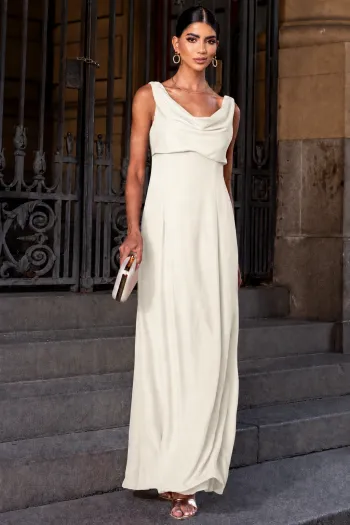 VESTIDO MANUELA LONGO DEGAGÊ - OFF WHITE