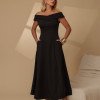 VESTIDO MIDI RODADO MIRIAM OMBRO A OMBRO - PRETO