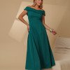 VESTIDO MIDI RODADO MIRIAM OMBRO A OMBRO - VERDE