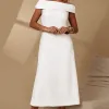 VESTIDO RAVENA MIDI OMBRO A OMBRO LAÇO NAS COSTAS - OFF WHITE