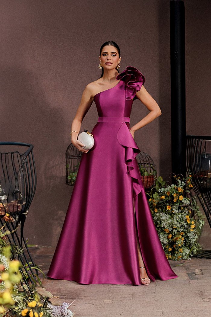 VESTIDO DE FESTA ANTONELLA ZIBELINE - FÚCSIA