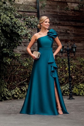 VESTIDO DE FESTA ANTONELLA ZIBELINE - AZUL PETROLÉO