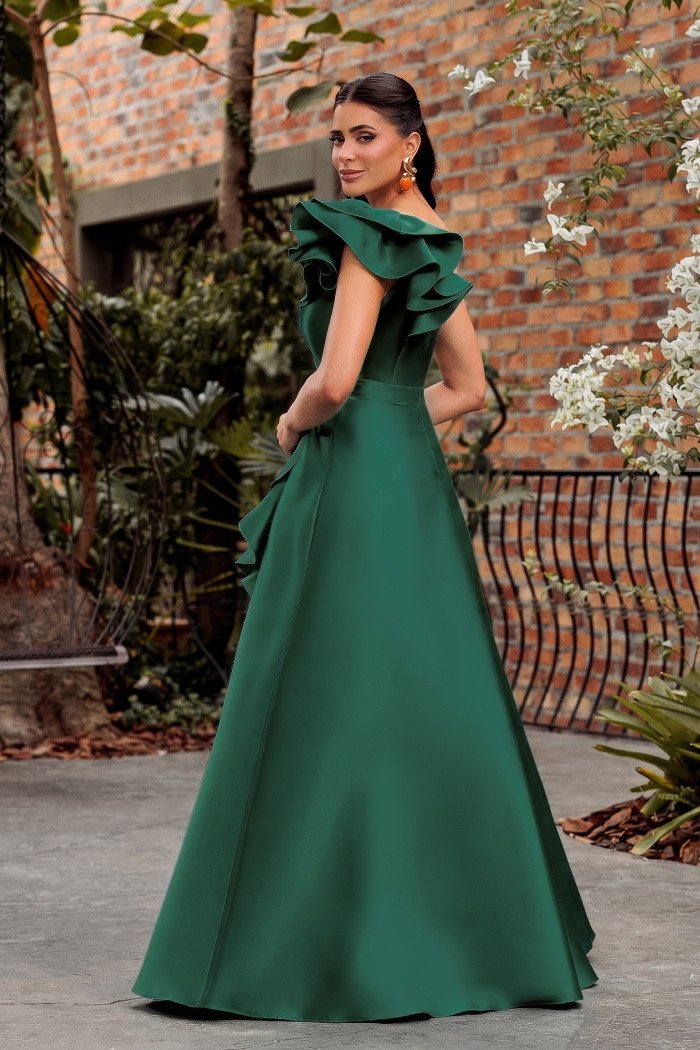 VESTIDO DE FESTA ANTONELLA ZIBELINE - VERDE ESMERALDA