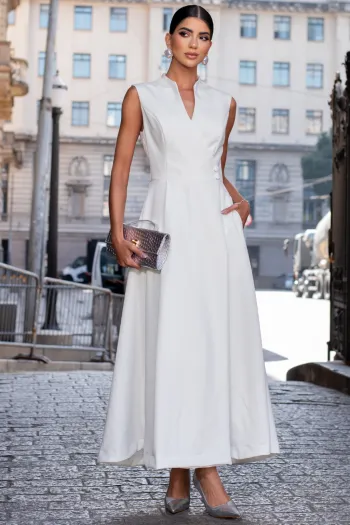 VESTIDO SASHA MIDI DECOTE TRANSPASSADO - OFF WHITE