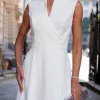 VESTIDO SASHA MIDI DECOTE TRANSPASSADO - OFF WHITE
