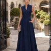 VESTIDO SASHA MIDI DECOTE TRANSPASSADO - AZUL MARINHO