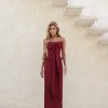 VESTIDO SEPHORA LAÇO BUSTO LONGUETE - BORDÔ