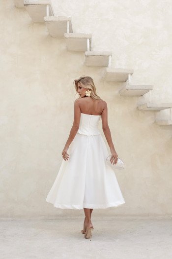 VESTIDO SEPHORA LAÇO BUSTO GODÊ - OFF WHITE