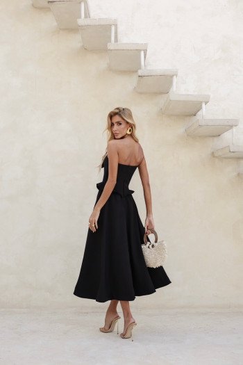 VESTIDO SEPHORA LAÇO BUSTO GODÊ - PRETO
