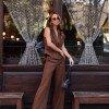 CONJUNTO VERSALHES COLETE E CALÇA ALFAITARIA - CAPUCCINO