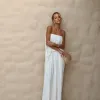 VESTIDO JUJU LONGO BLUSÊ DRAPEADO - BRANCO