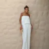 VESTIDO JUJU LONGO BLUSÊ DRAPEADO - BRANCO