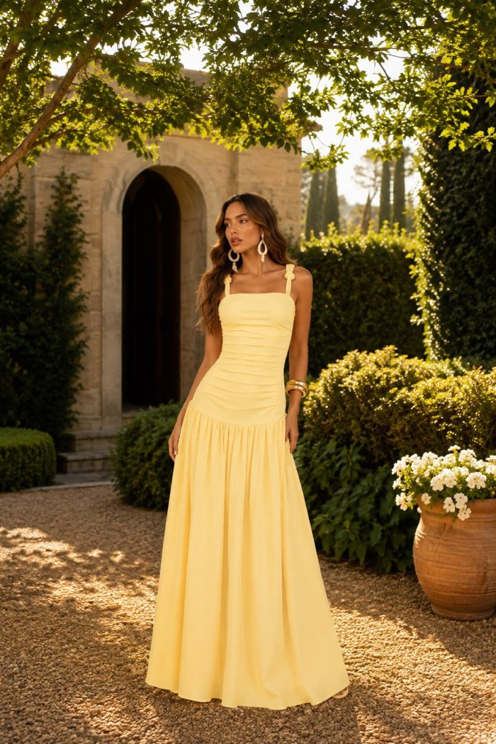 VESTIDO LILIAN JERSEY - AMARELO