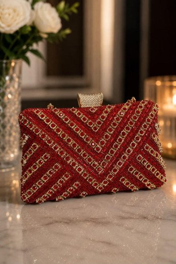 BOLSA FESTA STRASS VALENTINA - VERMELHO