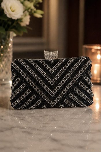 BOLSA FESTA STRASS VALENTINA - PRETO