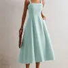 VESTIDO TEODORA COM ALÇA E BOLSOS - VERDE CLARO