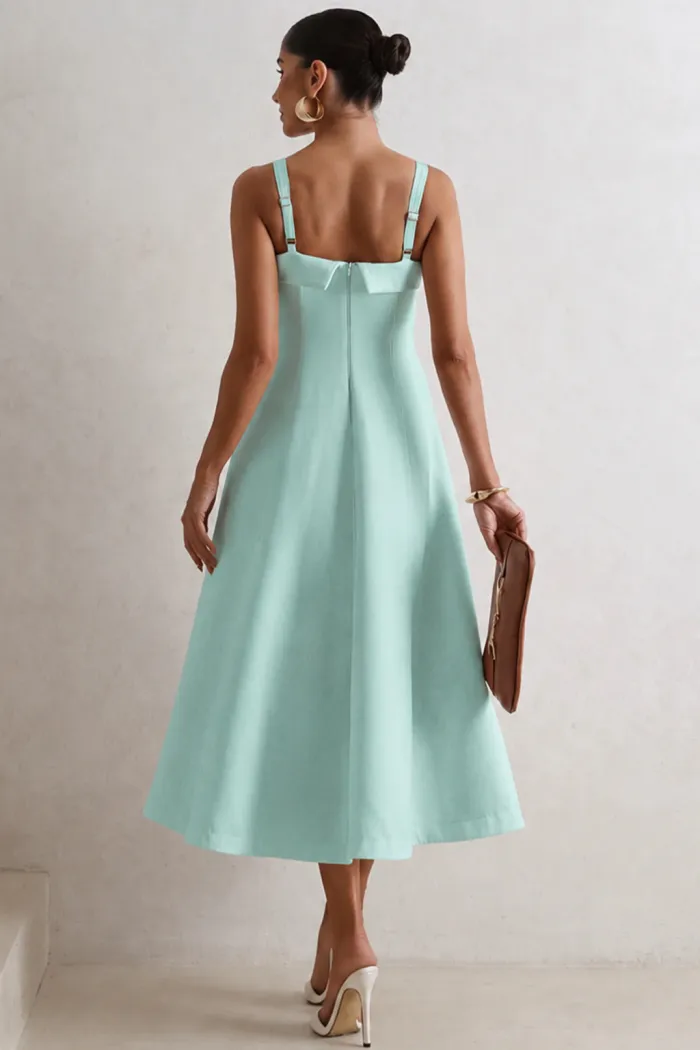 VESTIDO TEODORA COM ALÇA E BOLSOS - VERDE CLARO