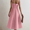 VESTIDO TEODORA COM ALÇA E BOLSOS - ROSA CLARO