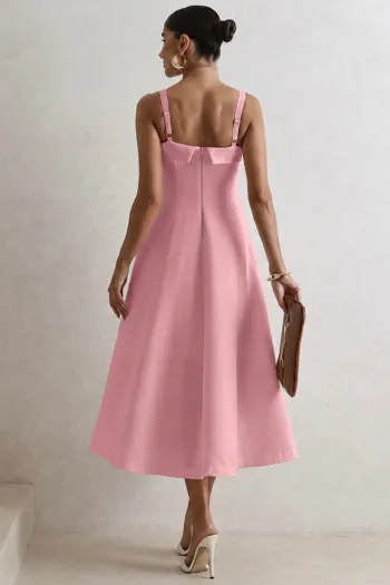 VESTIDO TEODORA COM ALÇA E BOLSOS - ROSA CLARO