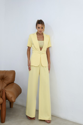 CONJUNTO CATARINA ALFAIATARIA BLAZER E COLETE COM CINTO - CAMOMILA