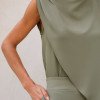 CONJUNTO LÁIS BLUSA ASSIMÉTRICA - ERVA DOCE