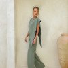 CONJUNTO LÁIS BLUSA ASSIMÉTRICA - ERVA DOCE