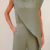 CONJUNTO LÁIS BLUSA ASSIMÉTRICA - ERVA DOCE