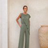 CONJUNTO LÁIS BLUSA ASSIMÉTRICA - ERVA DOCE