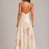 VESTIDO ESTAMPADO ACETINADO TUANE - CHAMPAGNE