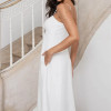 VESTIDO MIDI AMANDA DETALHE VAZADO COM BOLSOS - OFF WHITE