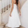 VESTIDO MIDI AMANDA DETALHE VAZADO COM BOLSOS - OFF WHITE