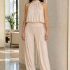 CONJUNTO IPANEMA CALÇA ALADIM E BLUSA FRENTE ÚNICA - CHAMPAGNE