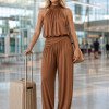 CONJUNTO IPANEMA CALÇA ALADIM E BLUSA FRENTE ÚNICA - CAPUCCINO