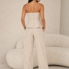 CONJUNTO LEBLON ALFAITARIA BLUSA PEPLUM DETALHE BOTÕES - BEGE