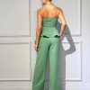CONJUNTO LEBLON ALFAITARIA BLUSA PEPLUM DETALHE BOTÕES - VERDE