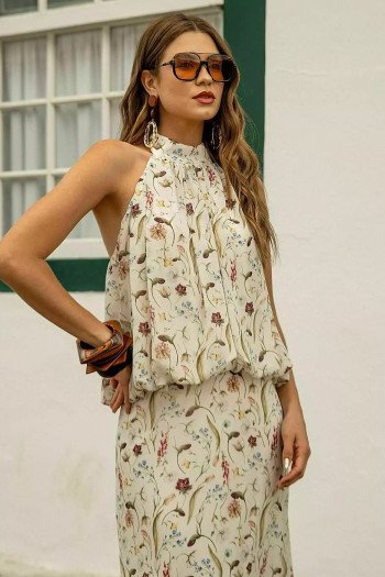 CONJUNTO GARDEN BLUSA E SAIA ESTAMPADA - OFF WHITE