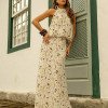 CONJUNTO GARDEN BLUSA E SAIA ESTAMPADA - OFF WHITE