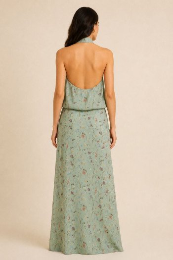 CONJUNTO GARDEN BLUSA E SAIA ESTAMPADA - VERDE SÁLVIA