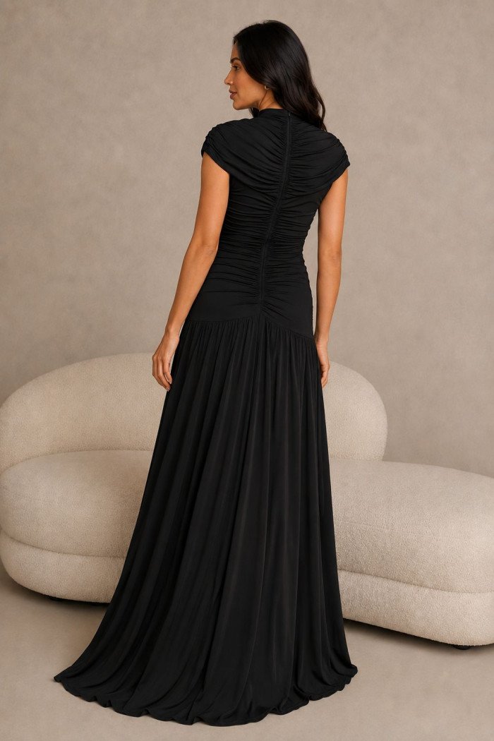 VESTIDO KÁTIA LONGO JERSEY CAPA - PRETO