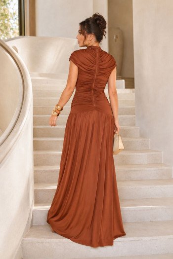 VESTIDO KÁTIA LONGO JERSEY CAPA - TERRA