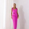 VESTIDO NEW ROMANTICS LONGUETE ALFAIATARIA - FÚCSIA