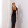VESTIDO NEW ROMANTICS LONGUETE ALFAIATARIA - PRETO