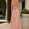 VESTIDO DIANA LONGO CHIFFON FRENTE ÚNICA - ROSA