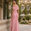 VESTIDO RIVIA LONGO DRAPEADO COM CAPA - ROSA