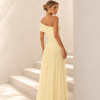 VESTIDO DE FESTA ALICE MICROTULE COM CAPA - AMARELO MANTEIGA
