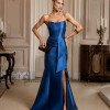 VESTIDO DE FESTA ALESSIA ZIBELINE T.Q.C - AZUL PETRÓLEO