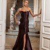 VESTIDO DE FESTA ALESSIA ZIBELINE T.Q.C - MARROM