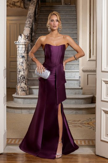VESTIDO DE FESTA ALESSIA ZIBELINE T.Q.C - ROXO