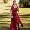 VESTIDO DE FESTA AMÁLIA LONGO UM OMBRO - MARSALA