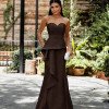 VESTIDO GLAM DECOTE CORAÇÃO ZIBELINE T.Q.C - MARROM